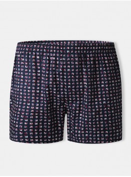 Mens 100  Cotton Allover Printing Breathable Loose Home Arrow Shorts Boxers