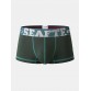Mens Contrast Piping Cotton Breathable Letter Embroidery Waistband Boxers Underwear With Pouch